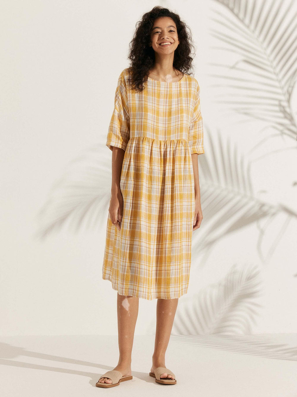 Vestido Midi A-Line 100% Lino VALENCIA