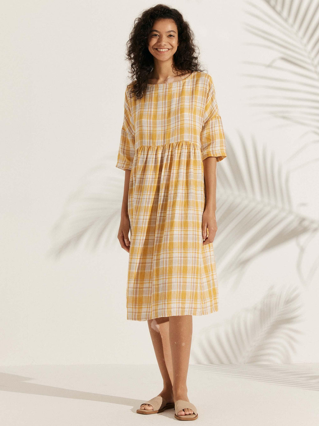 Vestido Midi A-Line 100% Lino VALENCIA