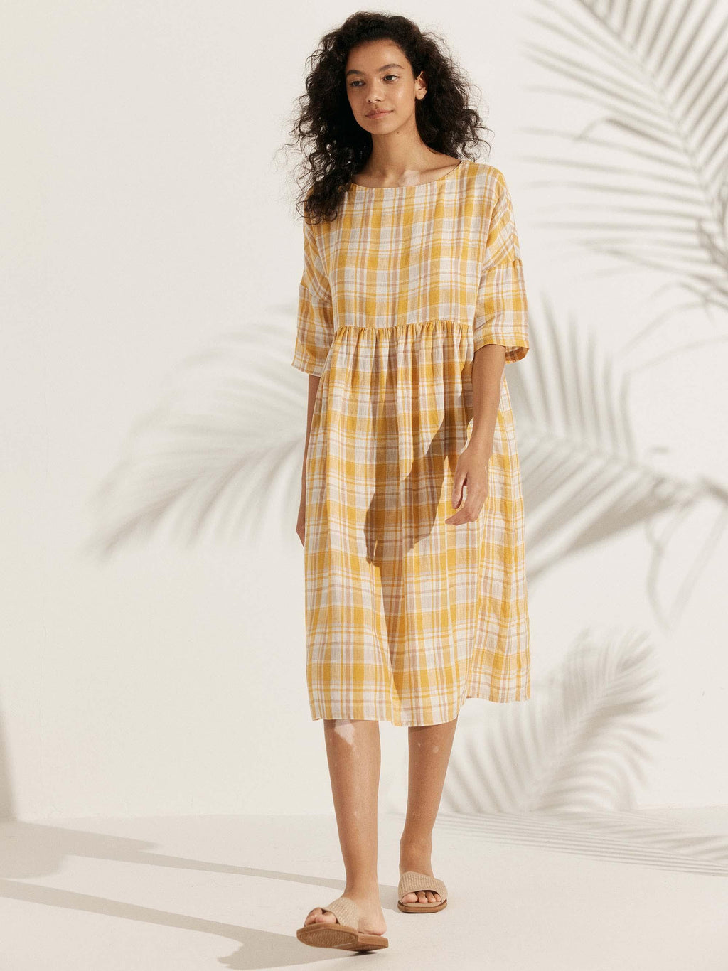 Vestido Midi A-Line 100% Lino VALENCIA