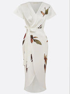 Matilde | Vestido Wrap Elegante con Estampado de Hojas