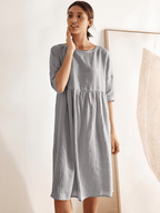 Vestido Midi A-Line 100% Lino VALENCIA