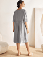 Vestido Midi A-Line 100% Lino VALENCIA