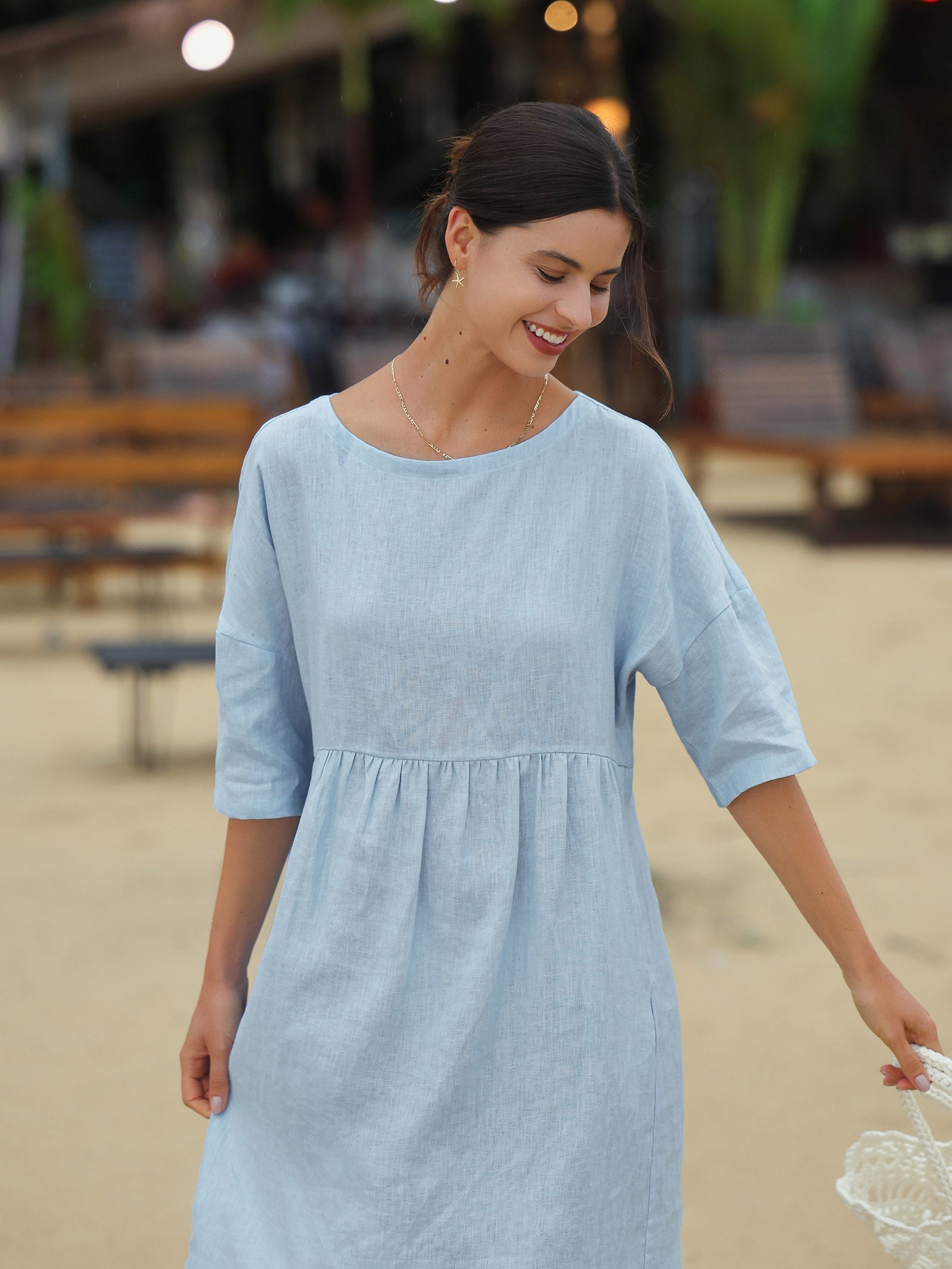 Vestido Midi A-Line 100% Lino VALENCIA