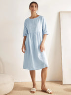 Vestido Midi A-Line 100% Lino VALENCIA