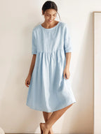 Vestido Midi A-Line 100% Lino VALENCIA