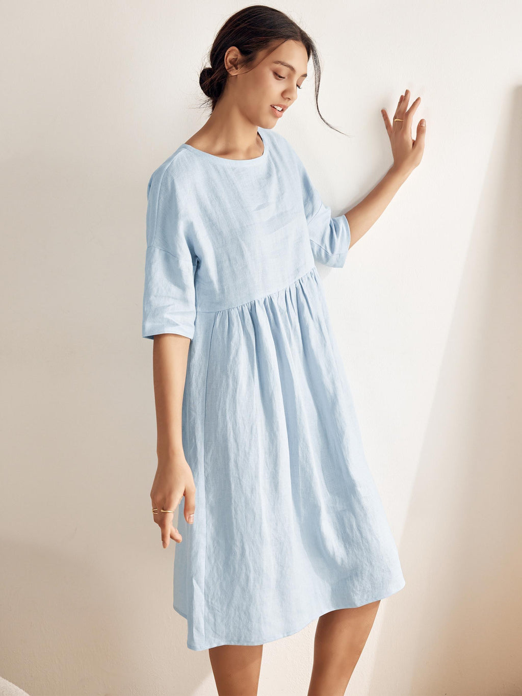 Vestido Midi A-Line 100% Lino VALENCIA