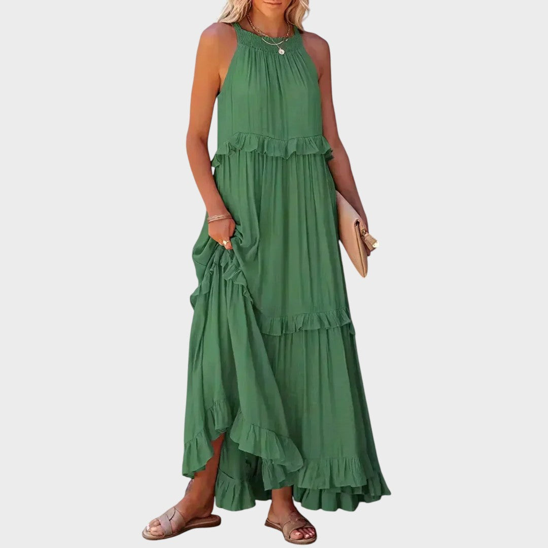 Landry | Vestido Sin Mangas Con Ribete De Volantes