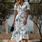 Brites | Vestido Floral Wrap con Falda Drapeada