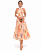 Gabriela | Vestido Midi Floral con Estampado Artístico