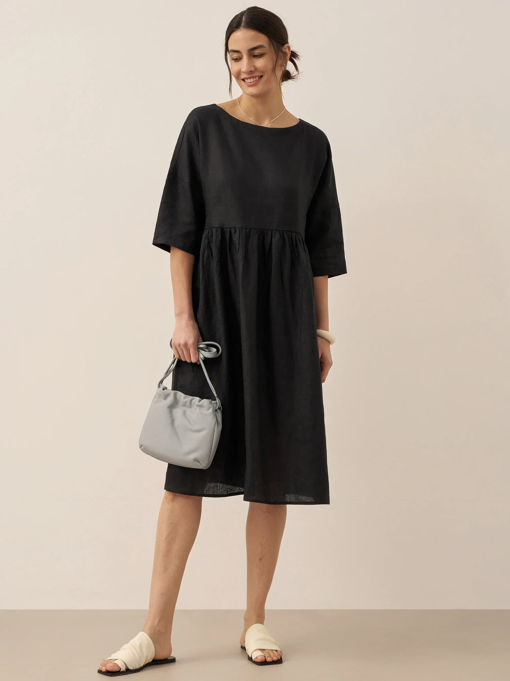 Vestido Midi A-Line 100% Lino VALENCIA