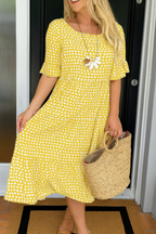 Zerelle | Vestido Midi de Manga Corta