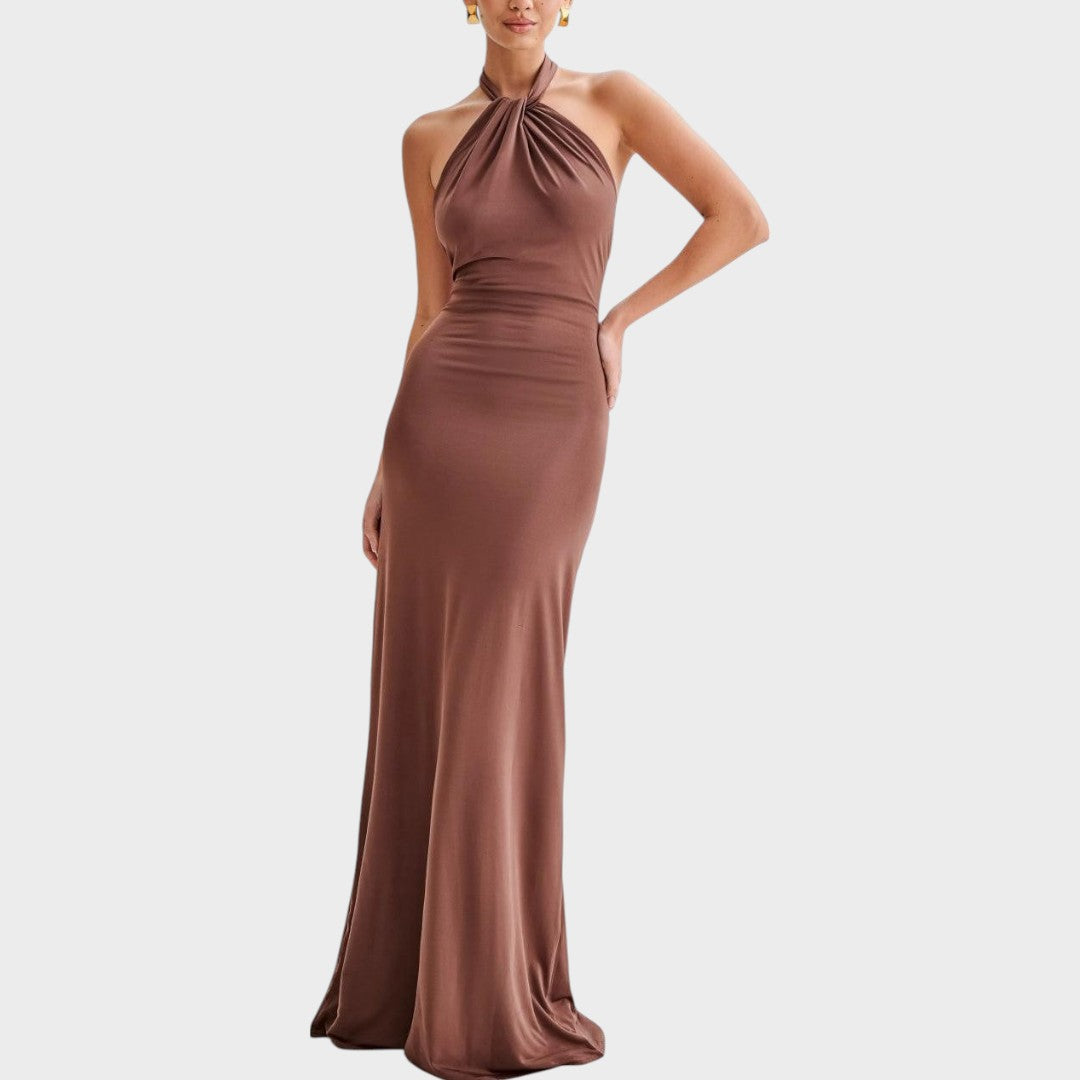 Laguna | Vestido Largo Con Cuello Halter