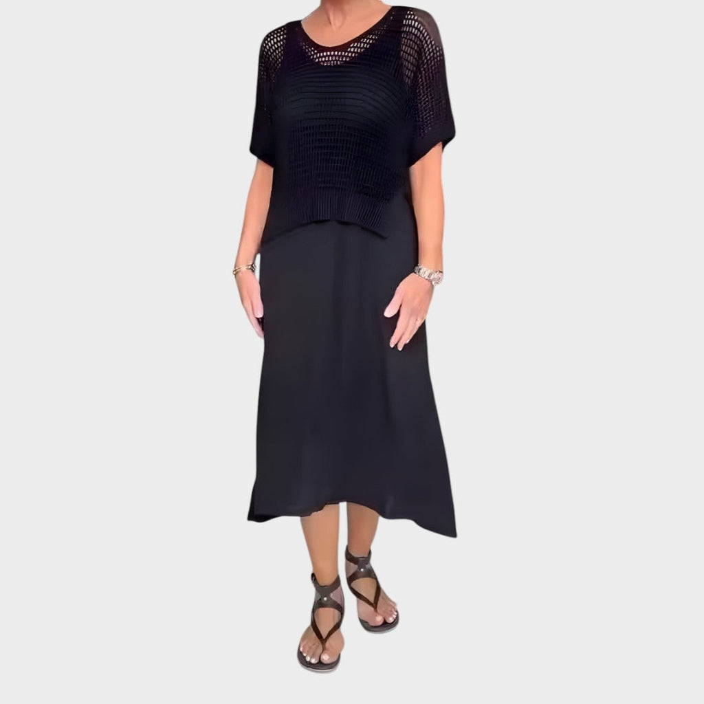 Liza | Vestido de Con Blusa de Punto