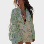 Arial | Conjunto de Camisa Y Pantalones Cortos Con Cullo En V