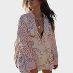 Arial | Conjunto de Camisa Y Pantalones Cortos Con Cullo En V