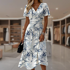 Brites | Vestido Floral Wrap con Falda Drapeada