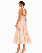 Gabriela | Vestido Midi Floral con Estampado Artístico