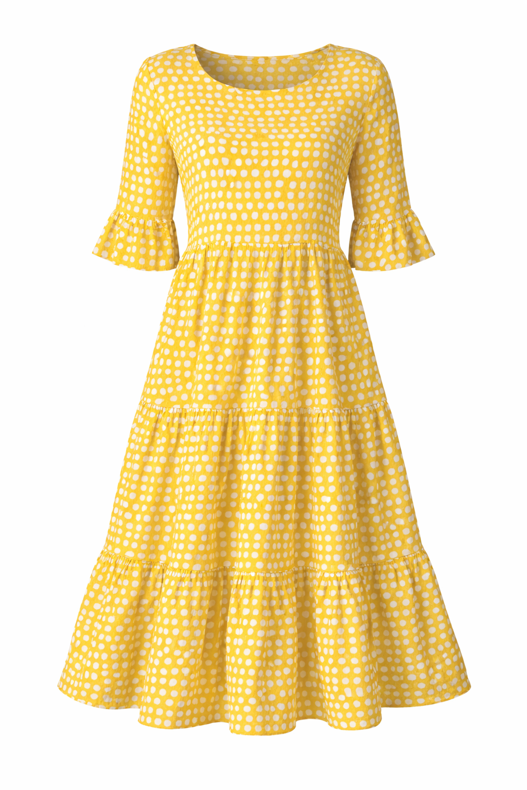 Zerelle | Vestido Midi de Manga Corta