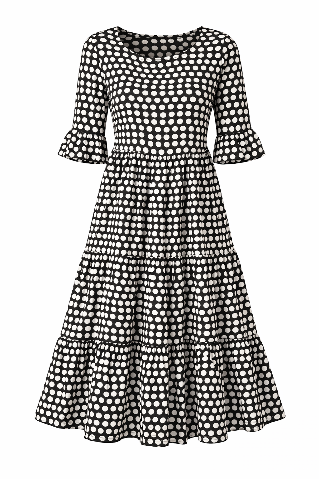 Zerelle | Vestido Midi de Manga Corta