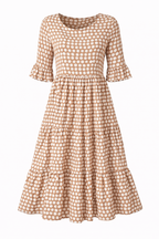Zerelle | Vestido Midi de Manga Corta