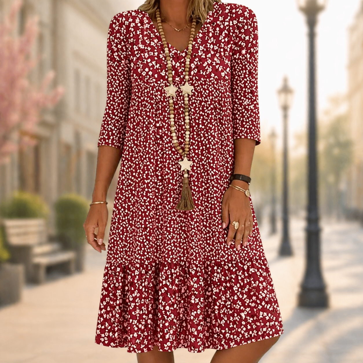 JUNIO | VESTIDO IMPRESO ELEGANTE