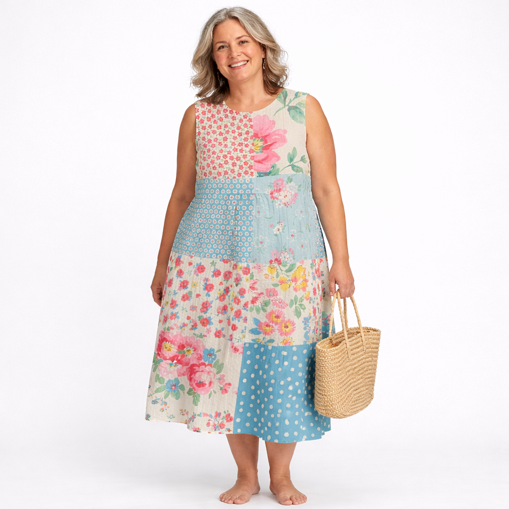 Anna | Vestido Midi Patchwork