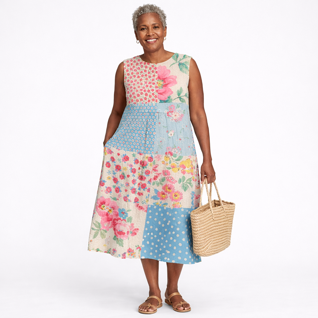 Anna | Vestido Midi Patchwork