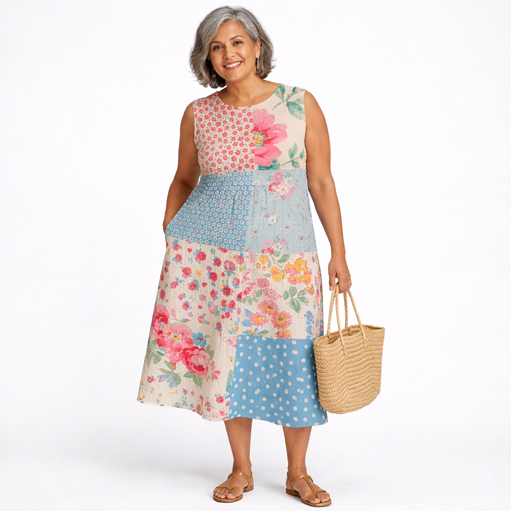Anna | Vestido Midi Patchwork