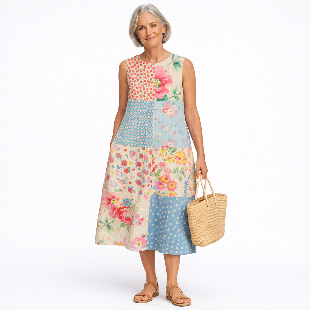 Anna | Vestido Midi Patchwork