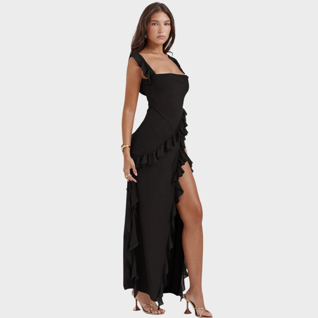 Amira | Vestido largo ciruela oscuro