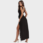 Amira | Vestido largo ciruela oscuro