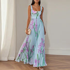 Lidia | Vestido Maxi Floral Elegante en Línea A