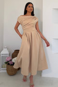 Vestido Midi Asimétrico Betty Crema