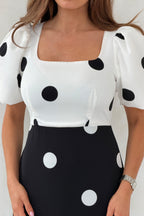 Vestido Midi con Puntos en Contraste Jennifer