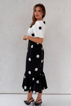 Vestido Midi con Puntos en Contraste Jennifer