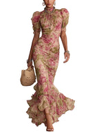 Valentina | Vestido Maxi Floral con Mangas Abullonadas que Enamora a Primera