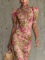 Valentina | Vestido Maxi Floral con Mangas Abullonadas que Enamora a Primera