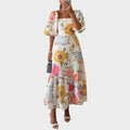 Teressa | Vestido Midi Con Mangas Abullonadas