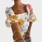 Teressa | Vestido Midi Con Mangas Abullonadas