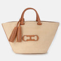 Alicia | Bolso Shopper Trenzado de Hombro Mujer Borlas