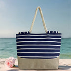 Estela | Bolso Tote de Playa con Rayas Mujer Asas Cuerda