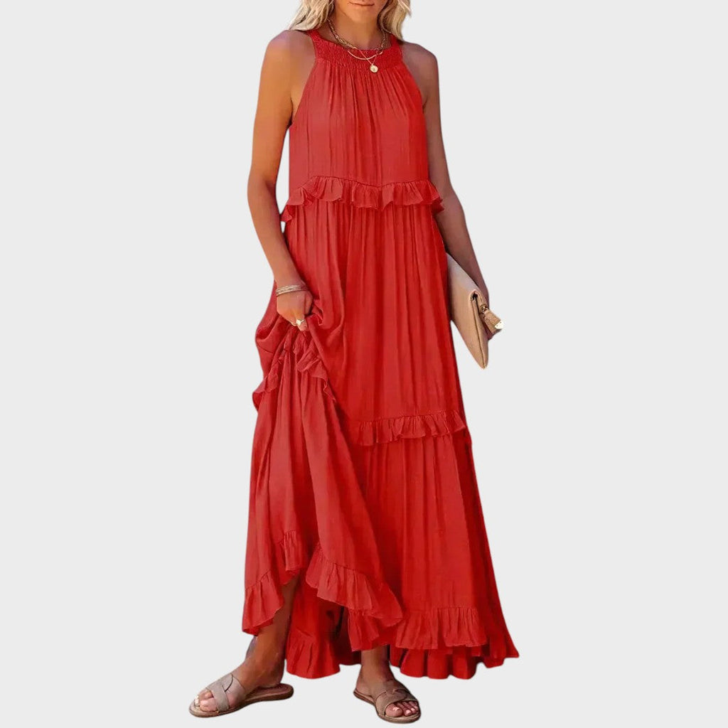 Landry | Vestido Sin Mangas Con Ribete De Volantes
