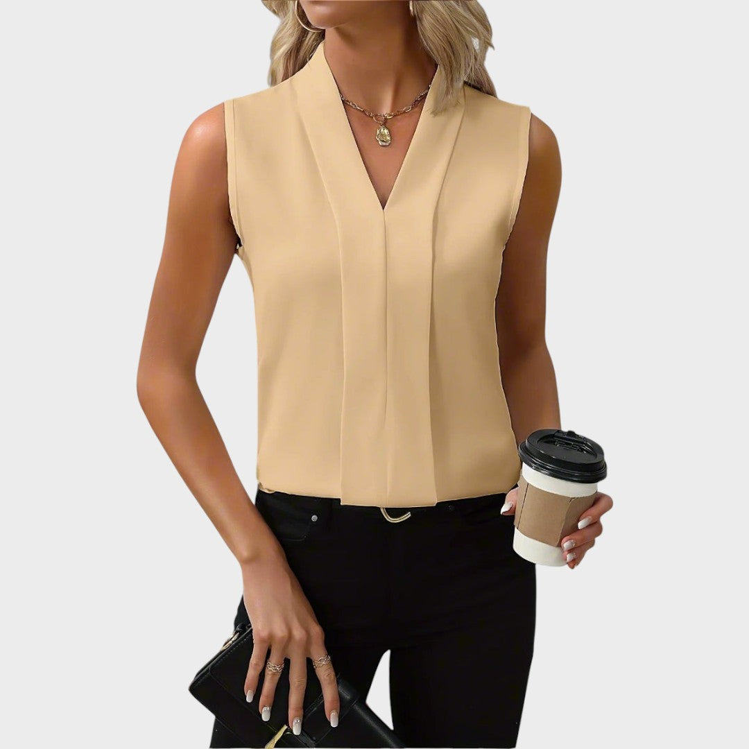 Roma | Blusa Sin Mangas Con Cuello En V