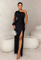 NOA | Elegante Vestido Maxi de Festa con Ombro Único que Favorece la Silueta