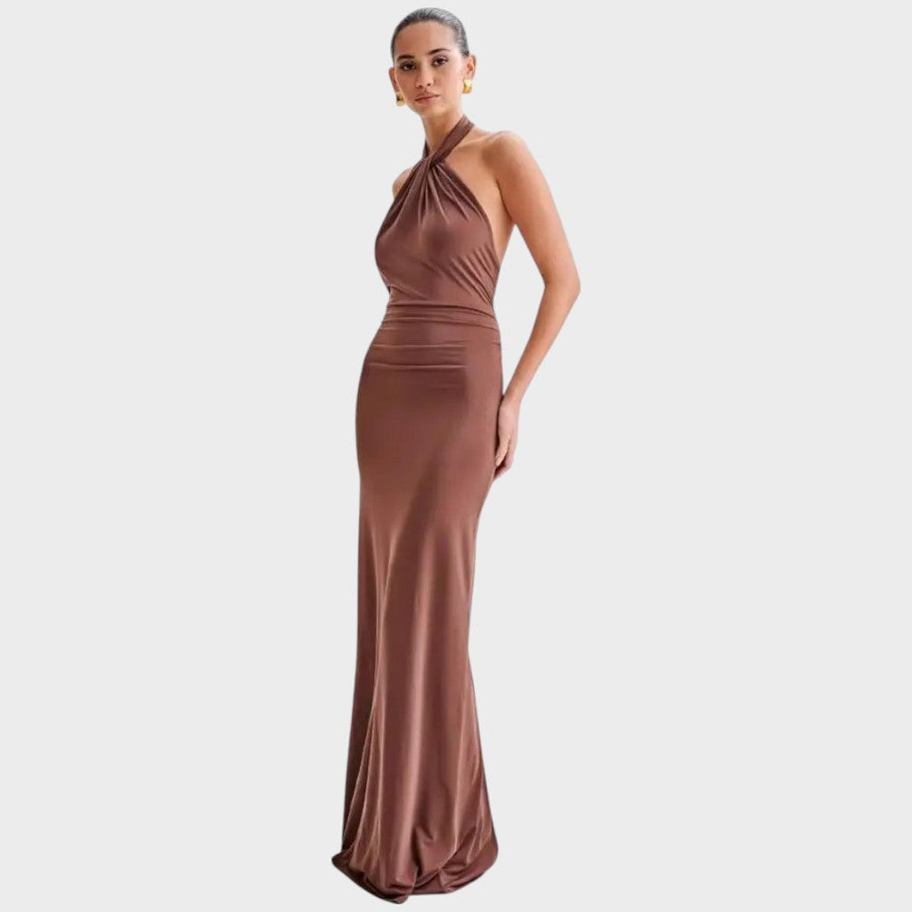 Laguna | Vestido Largo Con Cuello Halter