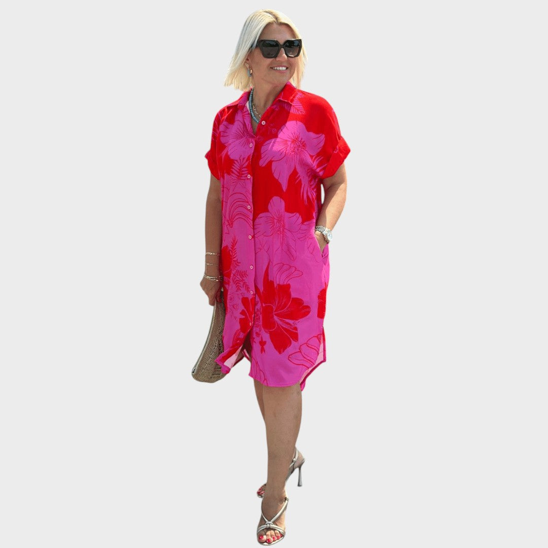 Naomi | Vestido Camisero Con Estampado Floral